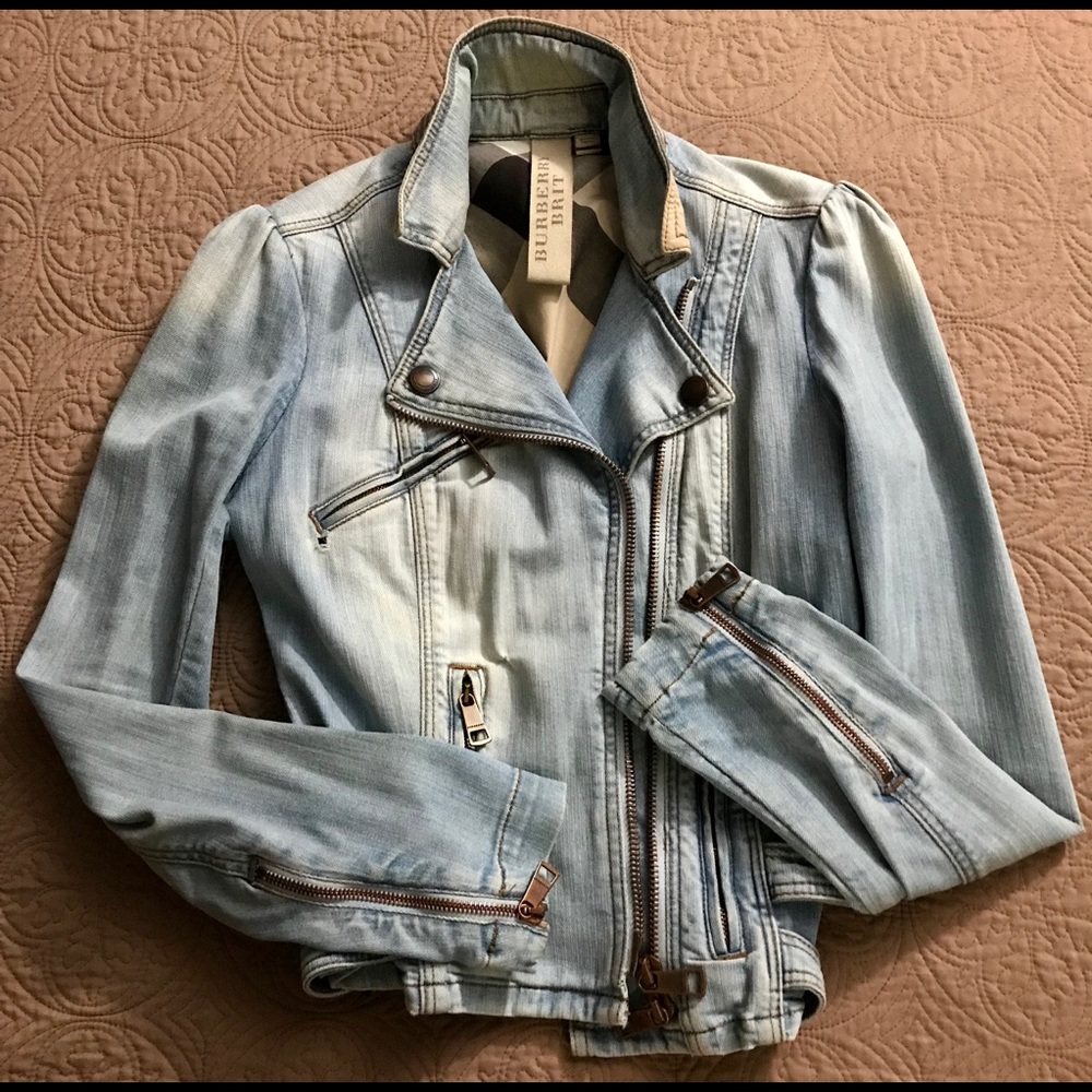 🌟🌹BURBERRY BRIT DENIM JACKET CHECK LINING🌹🌟